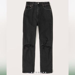 Abercrombie & Fitch NWT black ultra high rise distressed jeans size 22R